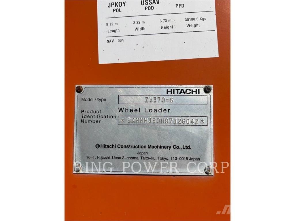 Hitachi ZW3706-6 Pás carregadoras de rodas