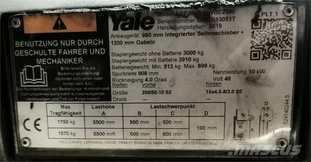 Yale ERP20VT MWB Empilhadores eléctricos