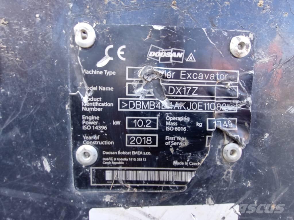 Doosan DX 17 Mini Escavadoras <7t