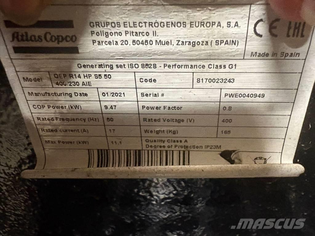 Atlas Copco QEP R 14 Geradores Gasolina