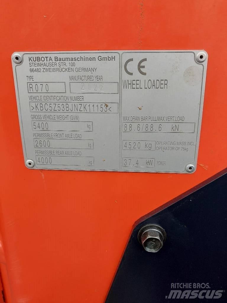 Kubota R 070 Pás carregadoras de rodas