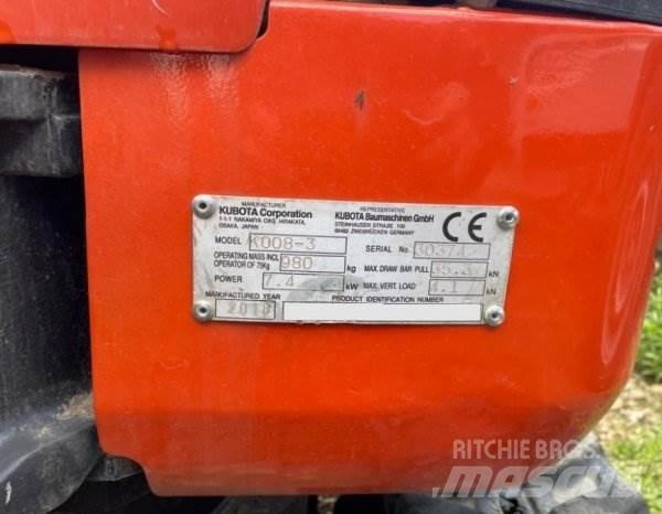 Kubota K008-3 Mini Escavadoras <7t