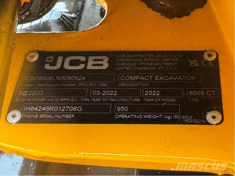 JCB MICRO 8008 Mini Escavadoras <7t
