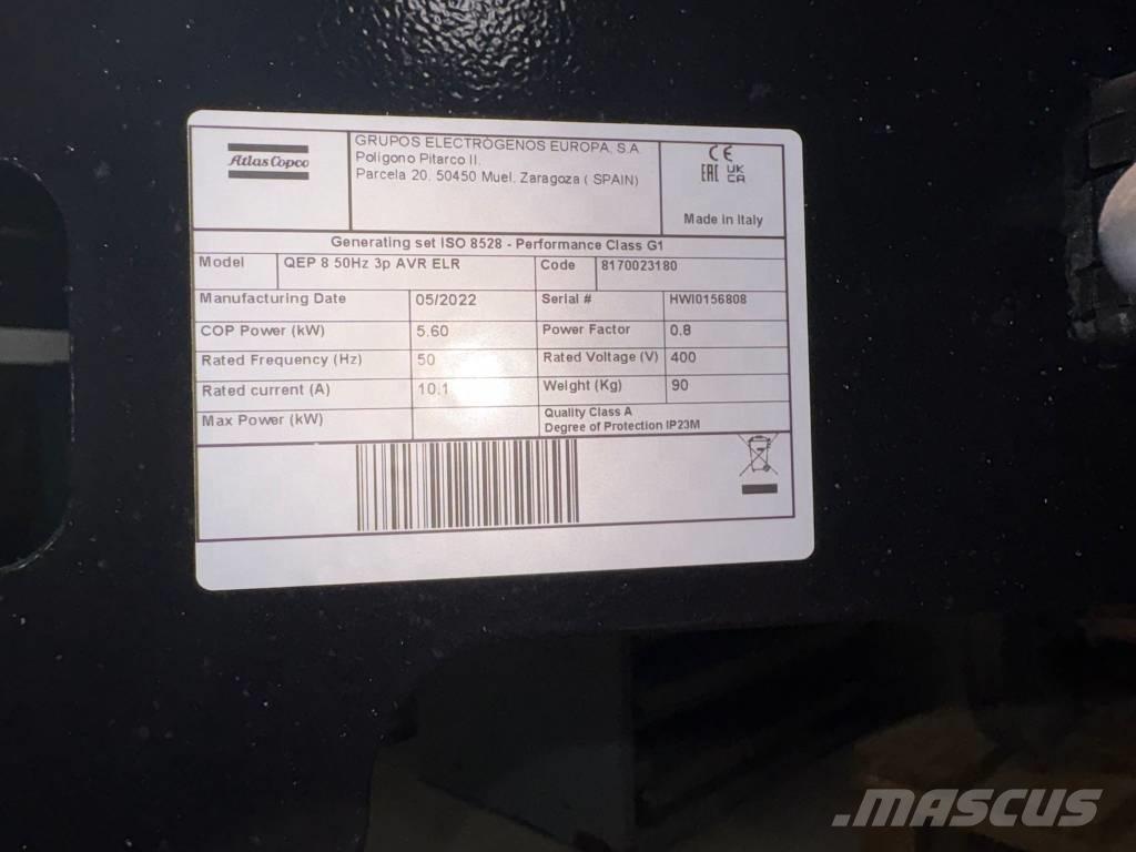 Atlas Copco QEP 8 Geradores Gasolina