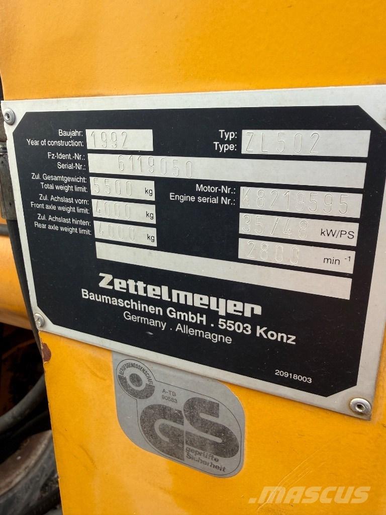 Zettelmeyer ZL 502 Pás carregadoras de rodas