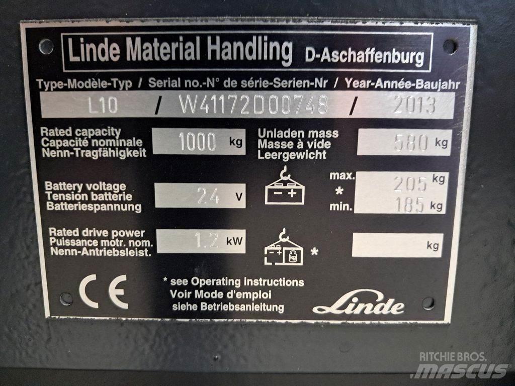 Linde L10 Empilhador para operador externo