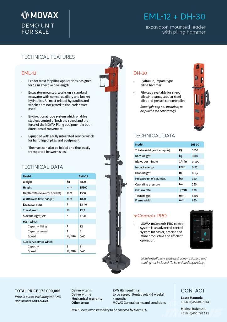 Movax EML-12 & DH-30 Martelos Hidráulicos
