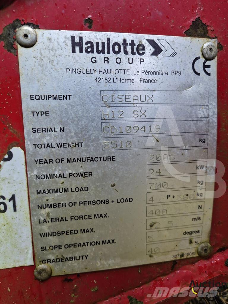 Haulotte H 12 SX Elevadores de tesoura