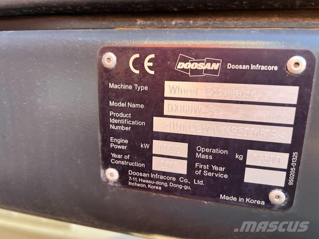Doosan DX160W-5 Escavadoras de rodas