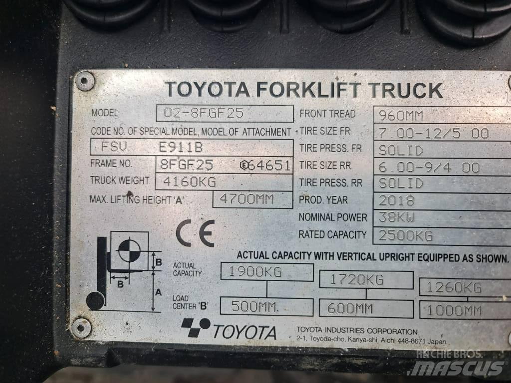 Toyota 02-8 FGF25 Empilhadores a gás