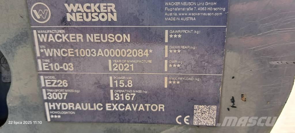 Wacker Neuson EZ 26 Escavadoras de rastos