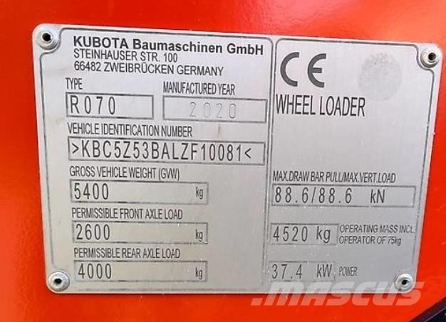 Kubota R 070 Pás carregadoras de rodas