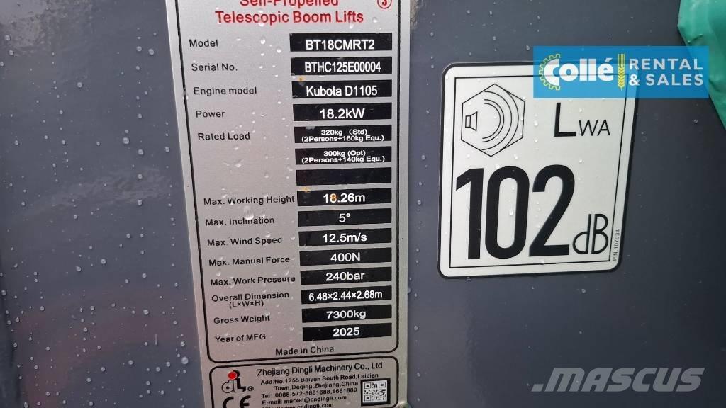 Dingli BT18CMRT2 Elevadores braços Telescópicos