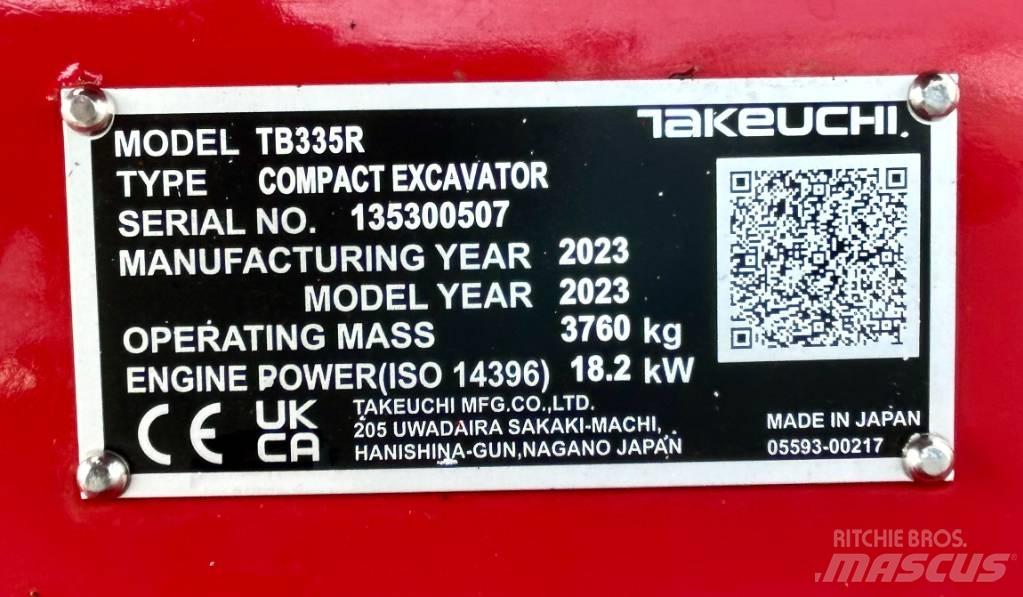 Takeuchi TB 335R V3 Mini Escavadoras <7t
