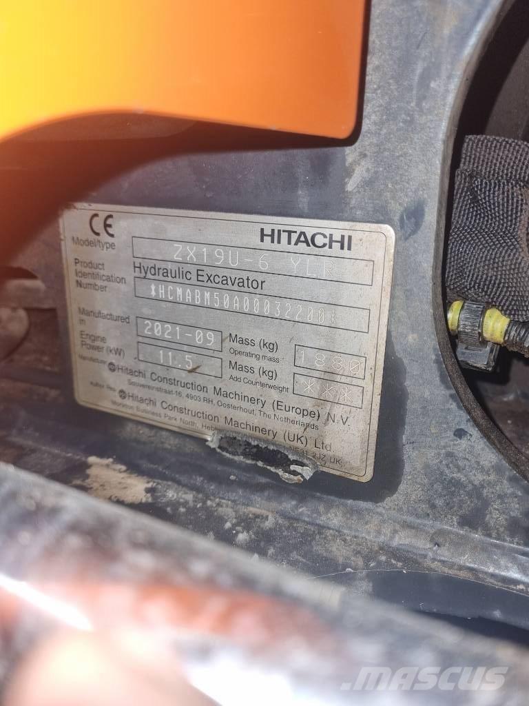 Hitachi ZX 19 U Mini Escavadoras <7t