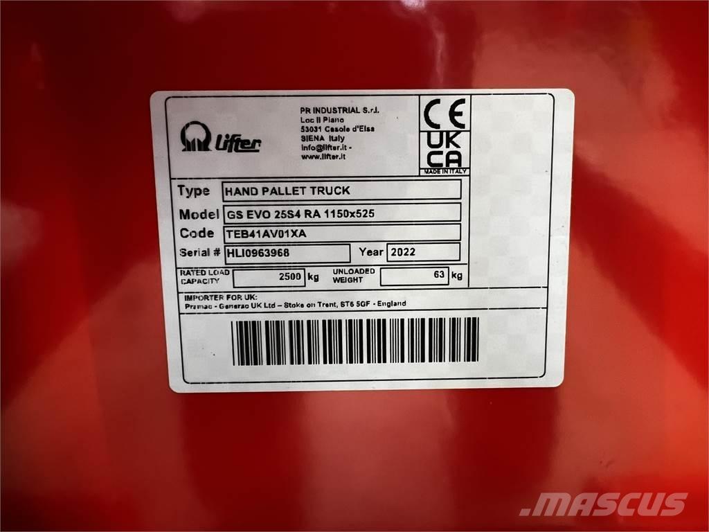 Pramac GS EVO 25 Movimentadores manuais de palettes