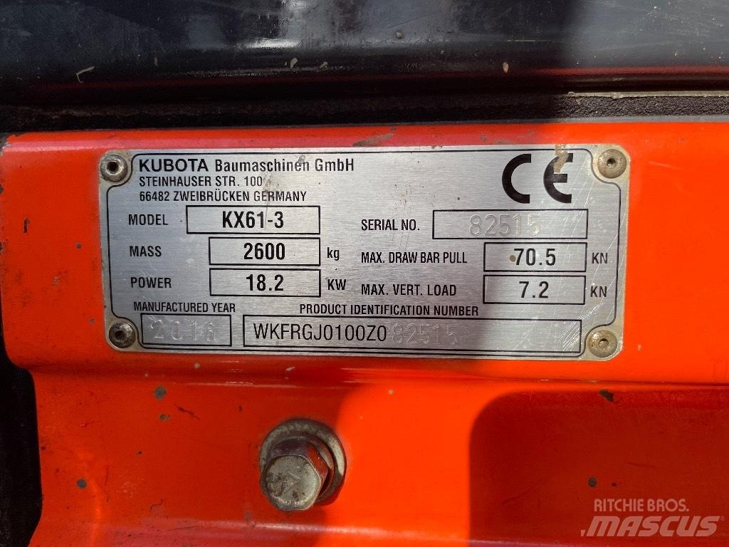 Kubota KX 61-3 Mini Escavadoras <7t