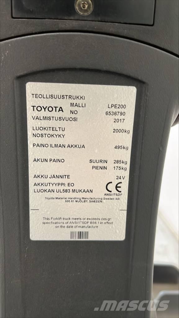 Toyota BT LPE 200 Porta-paletes com plataforma