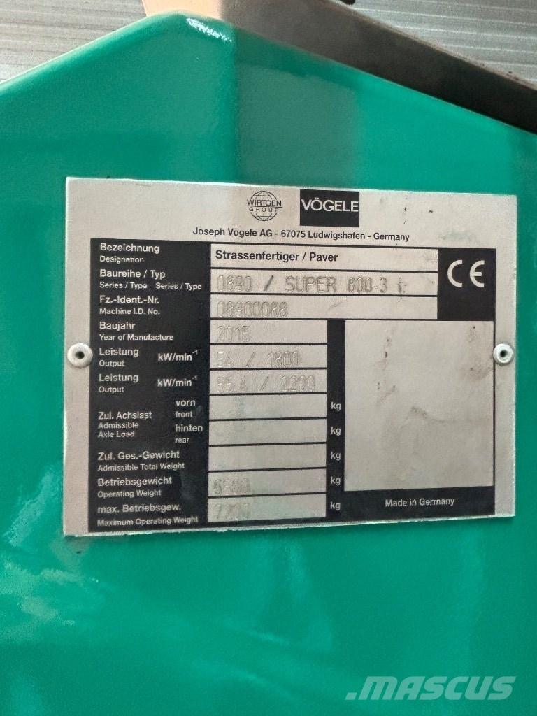 Vögele 800-3i Raspadores