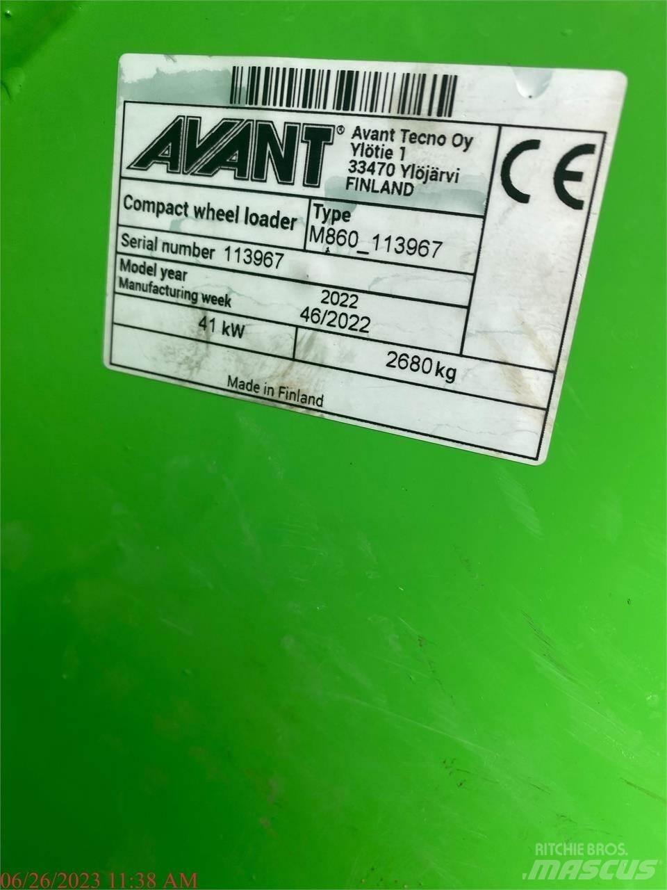 Avant 860I Pás carregadoras de rodas