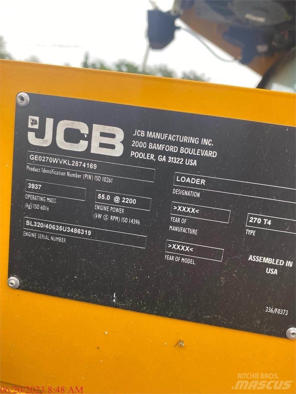 JCB 270 Carregadoras de direcção deslizante