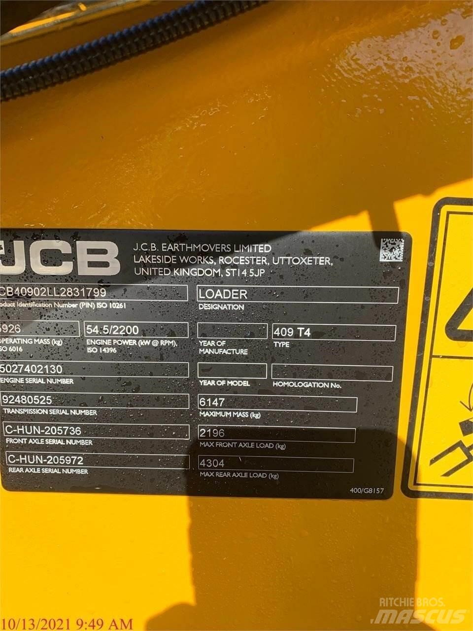 JCB 409 Pás carregadoras de rodas