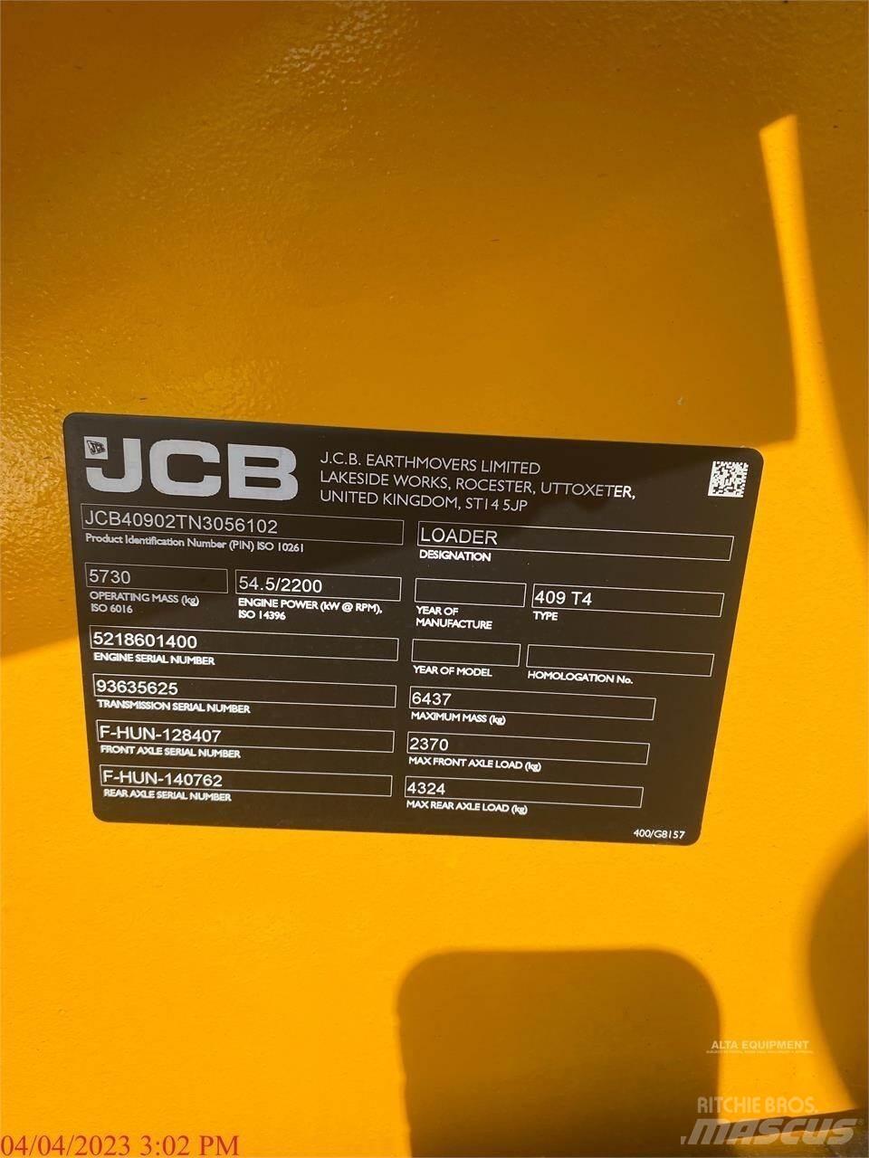 JCB 409 Pás carregadoras de rodas