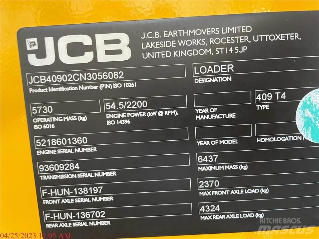 JCB 409 Pás carregadoras de rodas
