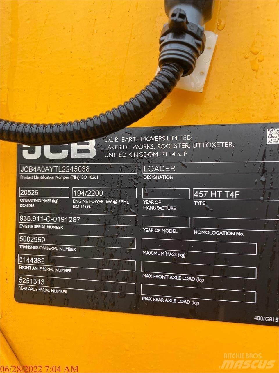 JCB 457HT Pás carregadoras de rodas