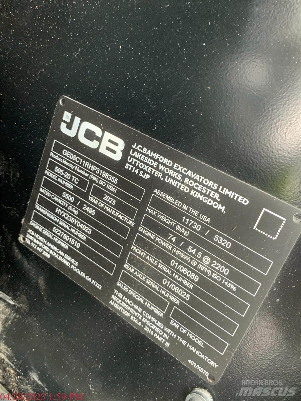 JCB 505-20TC Manipuladores telescópicos