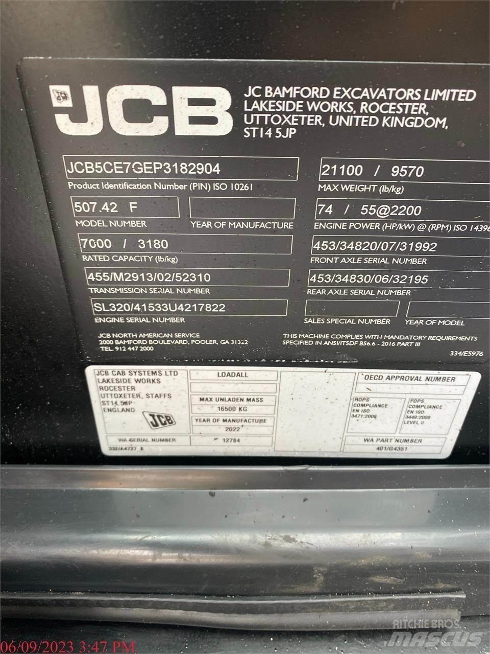 JCB 507-42 Manipuladores telescópicos
