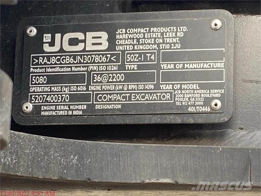 JCB 50Z-1 Mini Escavadoras <7t