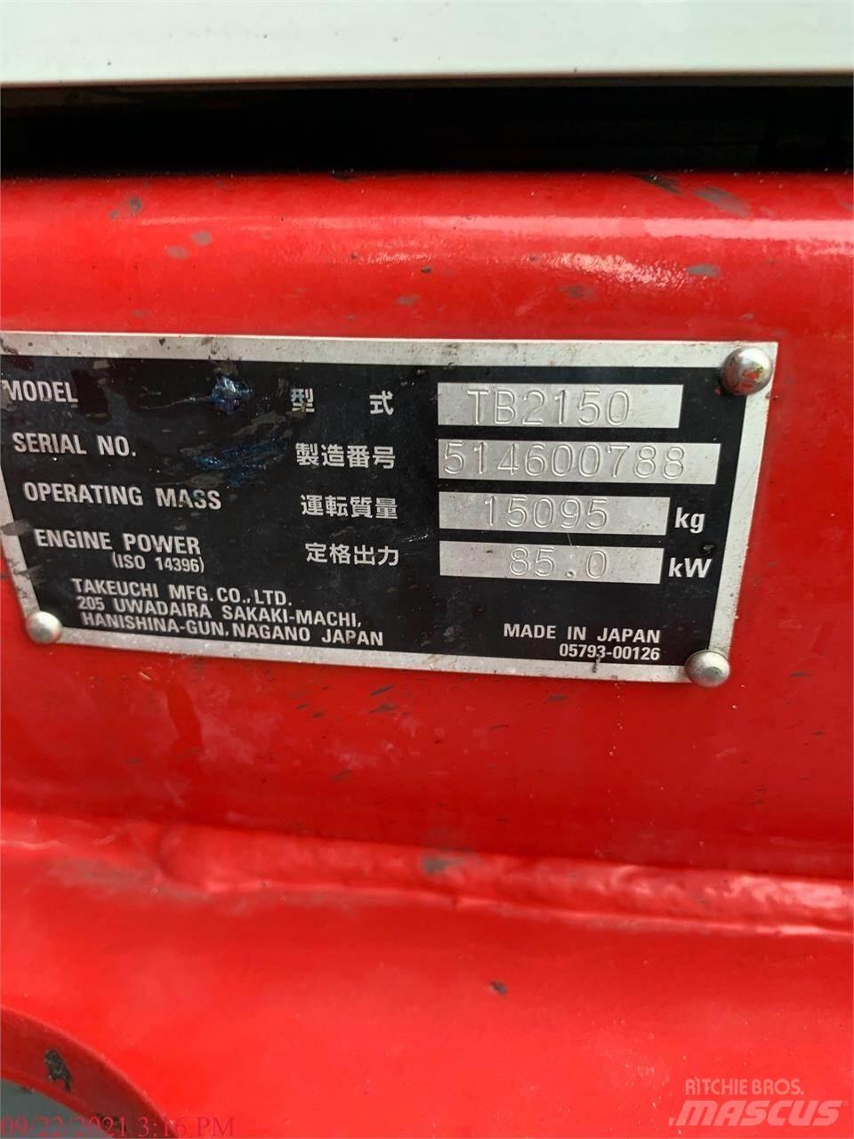 Takeuchi TB2150 Escavadoras de rastos