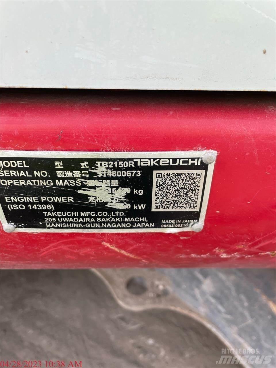 Takeuchi TB2150R Escavadoras de rastos