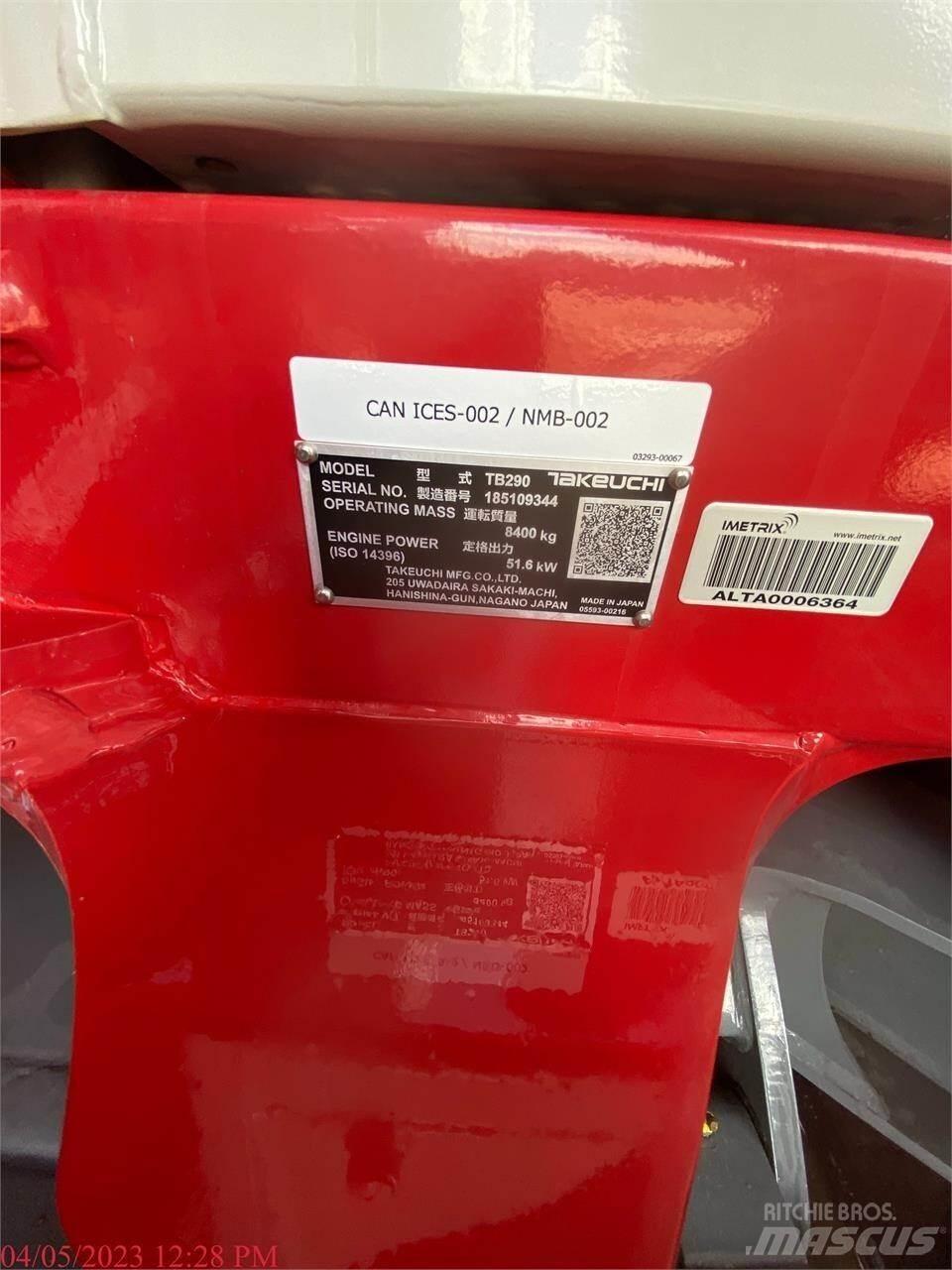 Takeuchi TB290 Escavadoras de rastos
