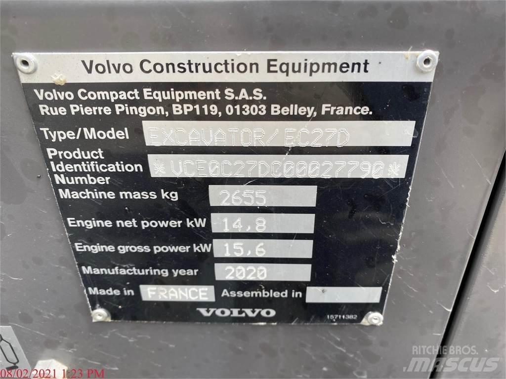Volvo EC27D Mini Escavadoras <7t