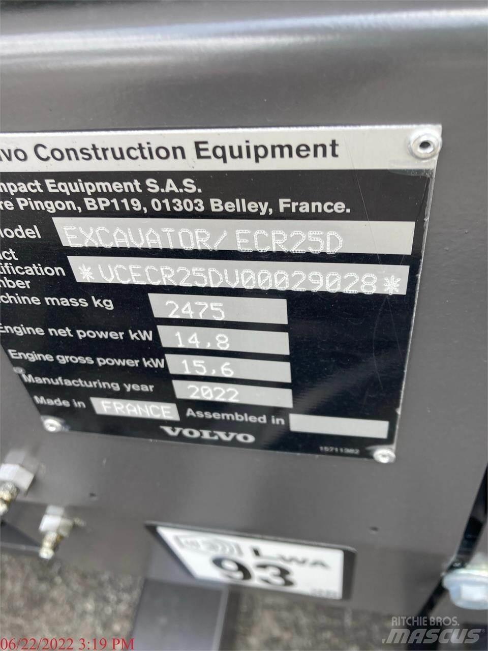 Volvo ECR25D Mini Escavadoras <7t