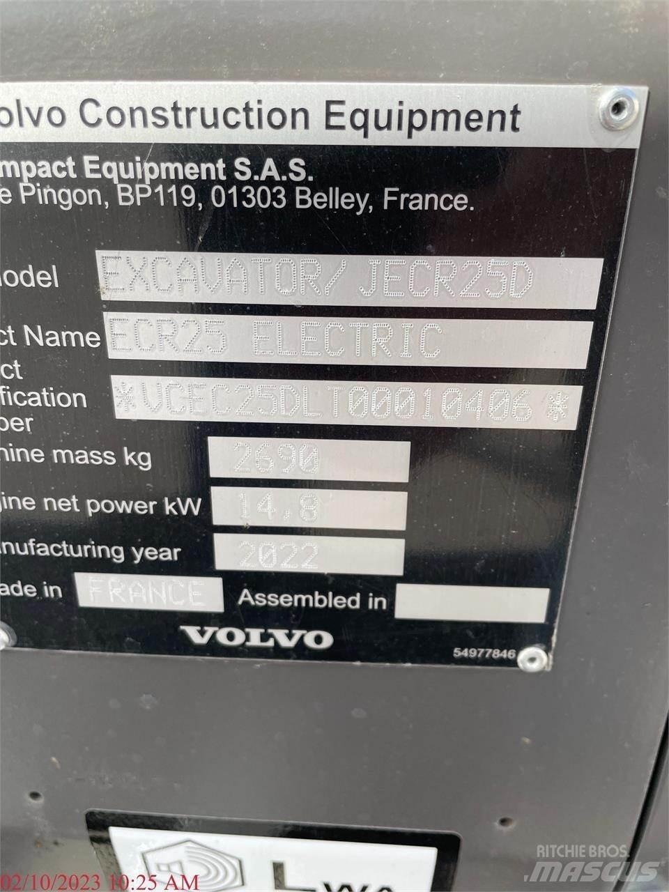 Volvo ECR25D Mini Escavadoras <7t