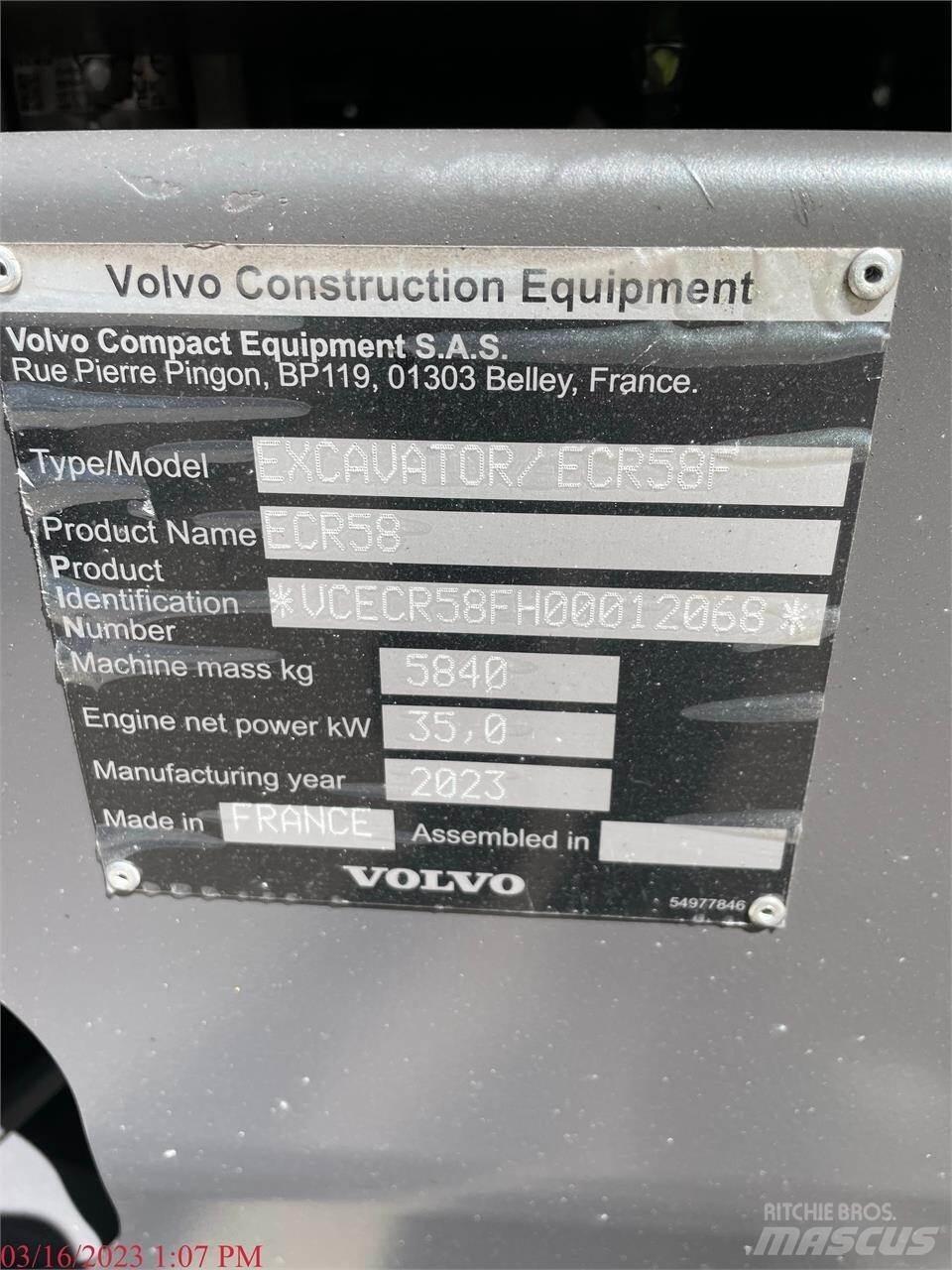 Volvo ECR58F Escavadoras de rastos