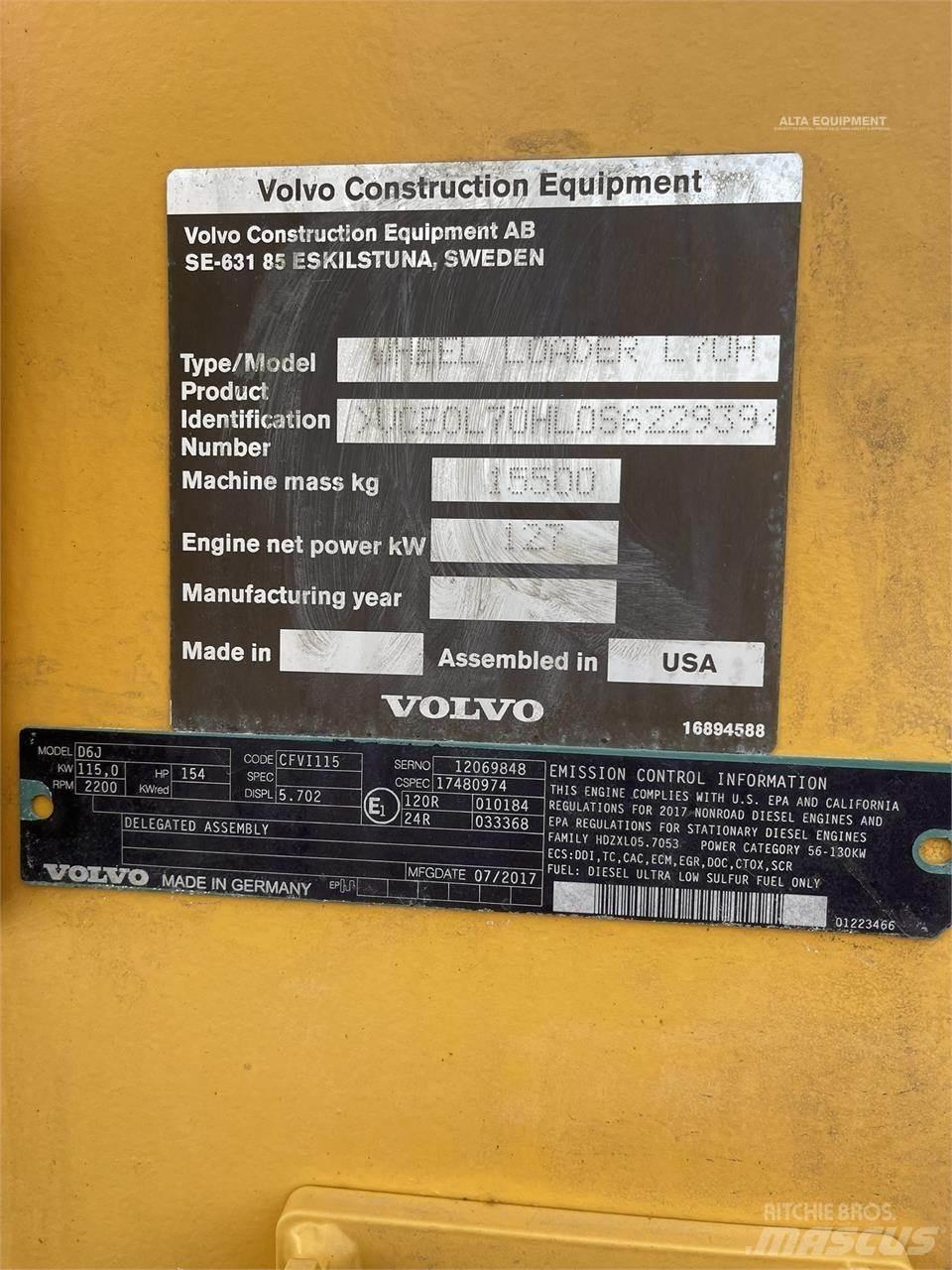 Volvo L70H Pás carregadoras de rodas