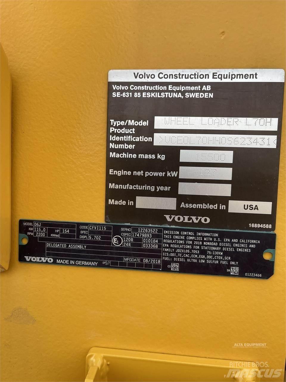 Volvo L70H Pás carregadoras de rodas
