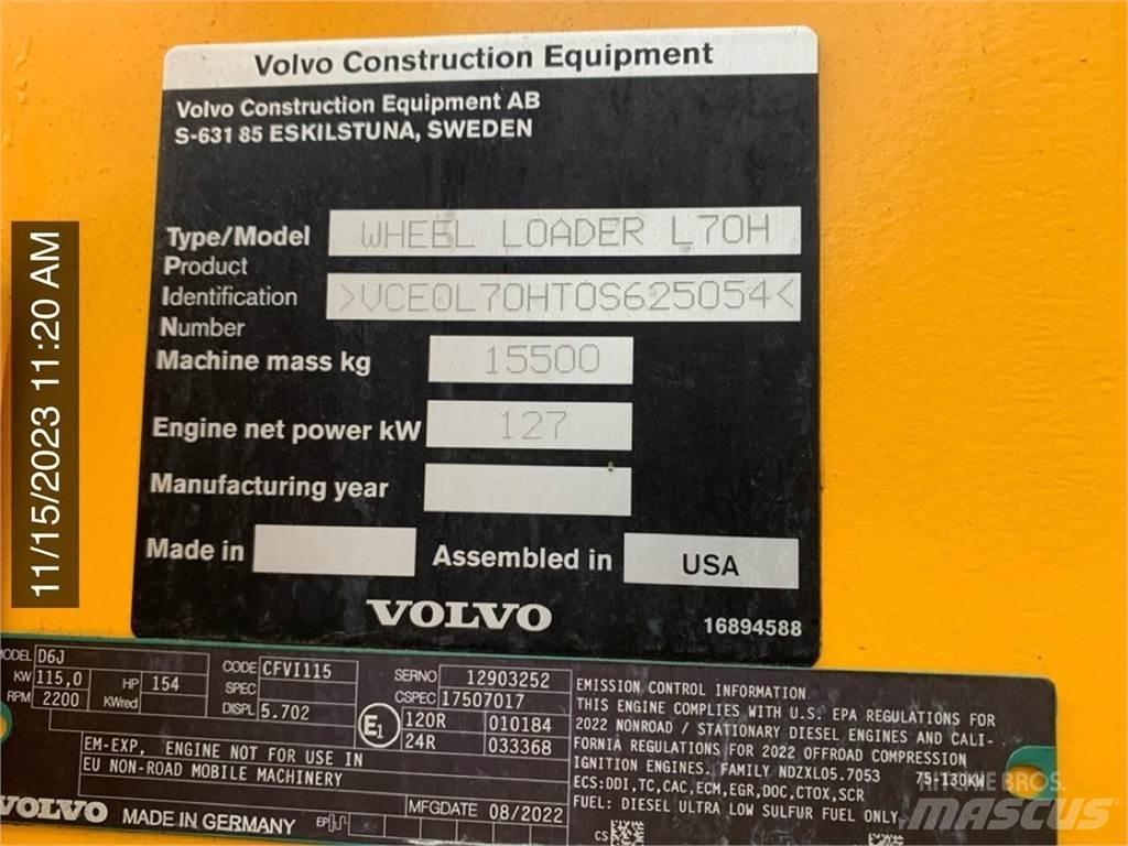 Volvo L70H Pás carregadoras de rodas