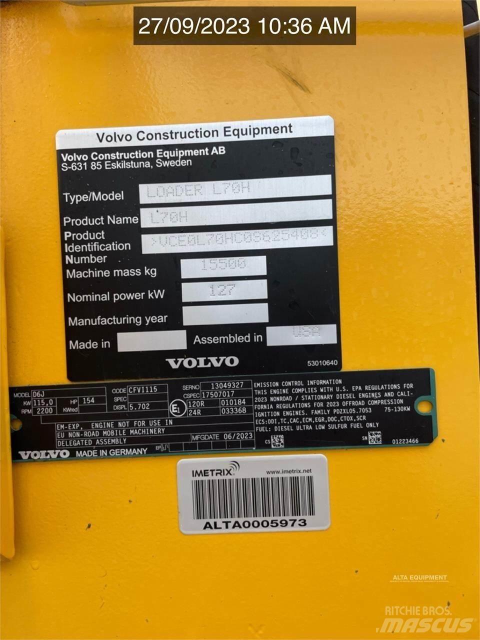 Volvo L70H Pás carregadoras de rodas