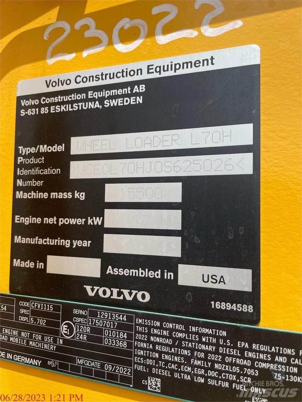 Volvo L70H Pás carregadoras de rodas
