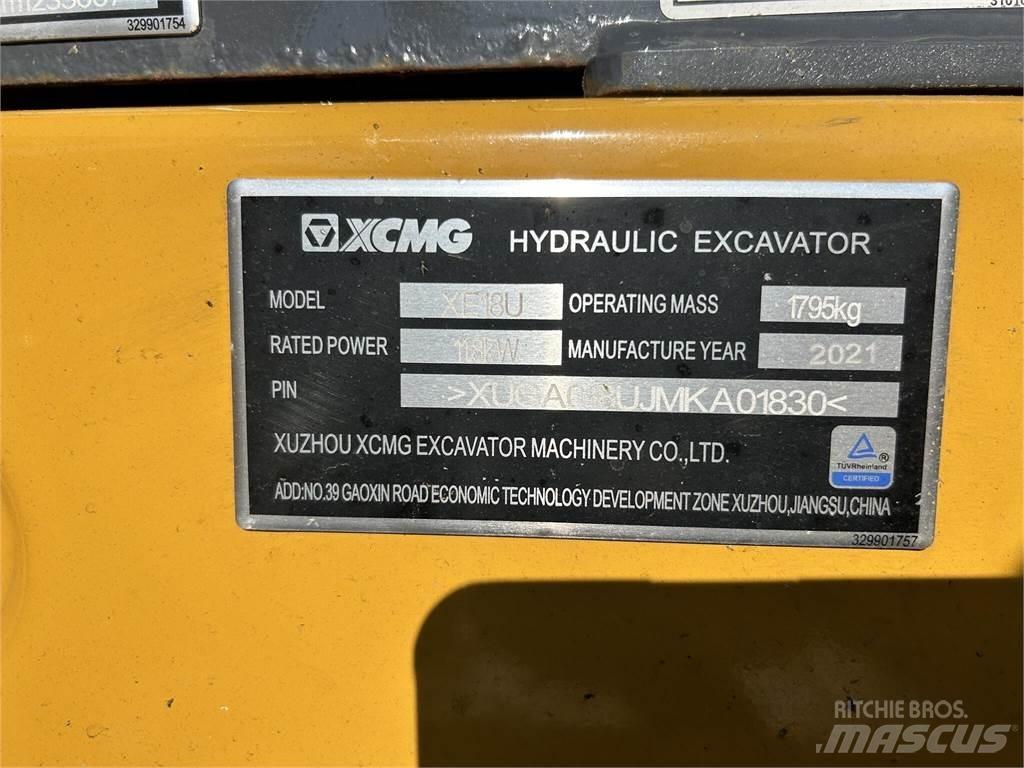 XCMG XE18U Mini Escavadoras <7t