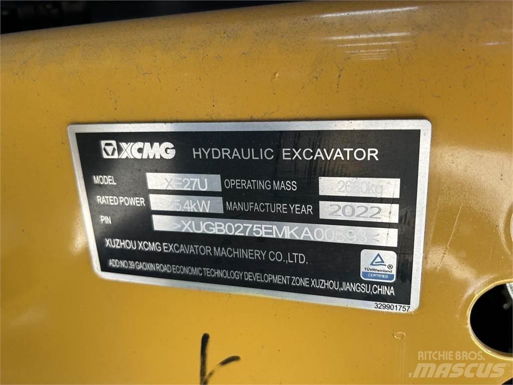XCMG XE27U Mini Escavadoras <7t