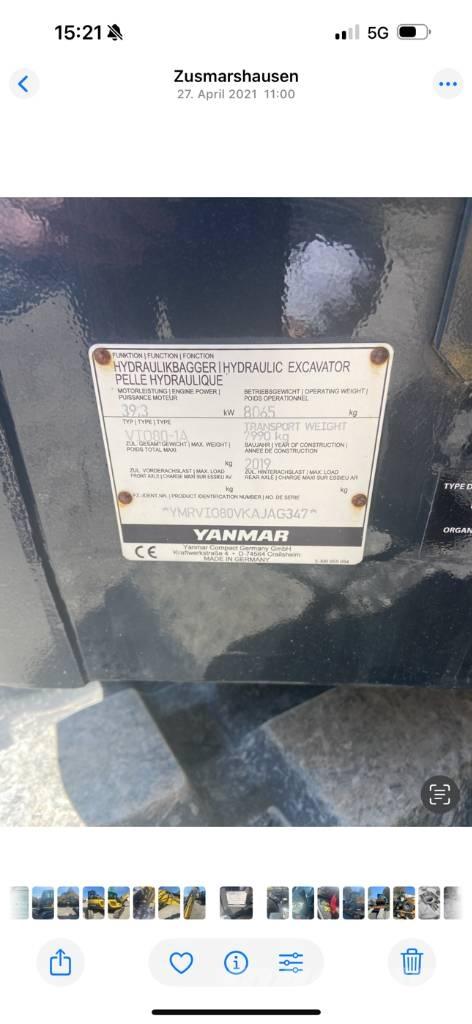 Yanmar VIO80-1A Mini Escavadoras <7t