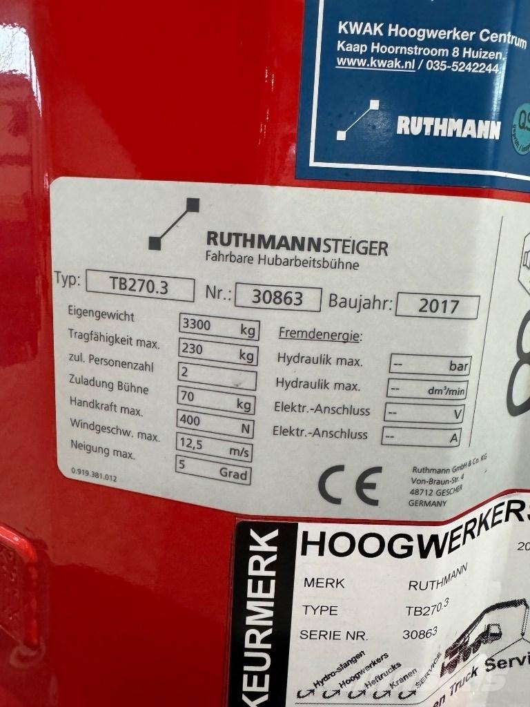 Ruthmann TB 270 Plataformas aéreas montadas em camião