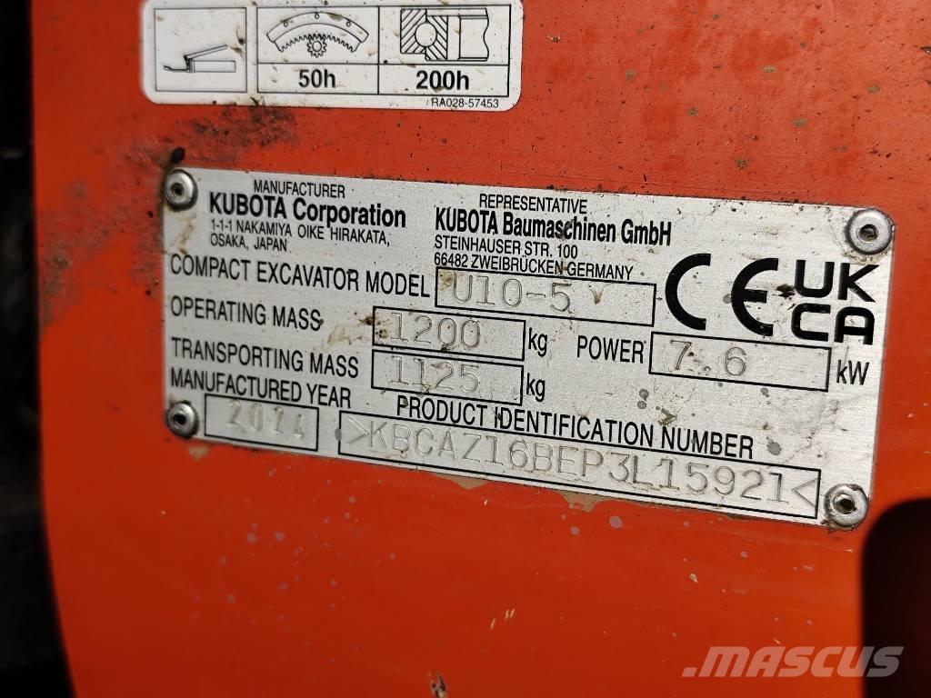 Kubota U 10-5 Mini Escavadoras <7t