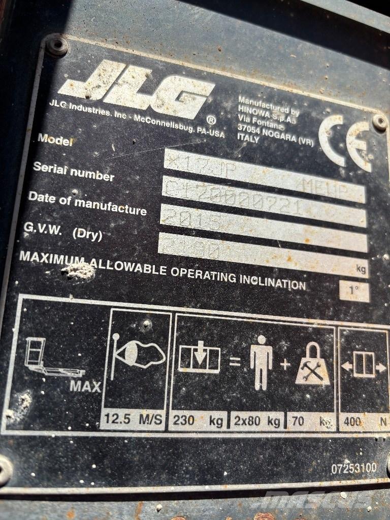 JLG X 17 J Plus Elevadores braços articulados